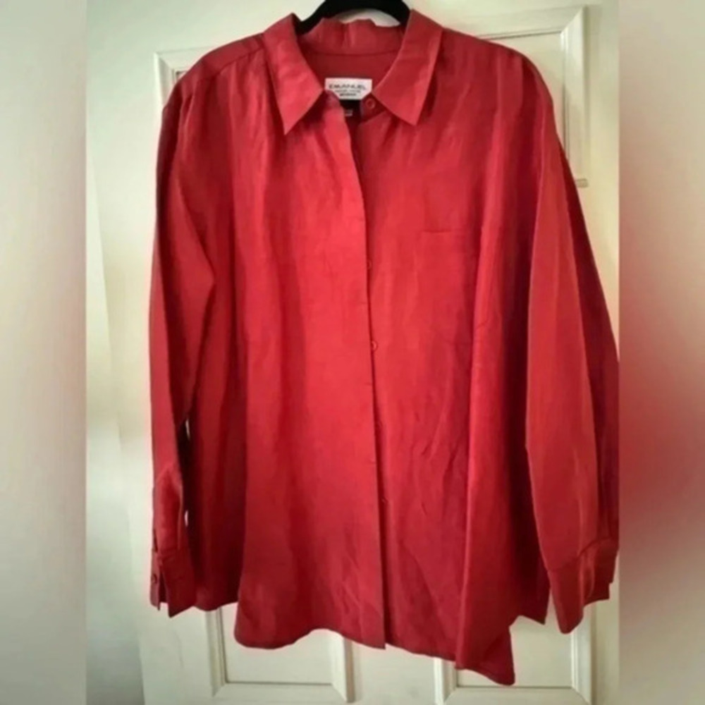 Emanuel Ungaro Red Long Sleeve Blouse Size 20/54